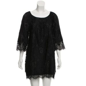 Anthropologie Leifsdottir black mini lace party cocktail dress Whimsy Goth